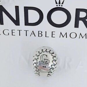 Pandora Colorado Rockies Baseball Charm S925 Silver Bead with box